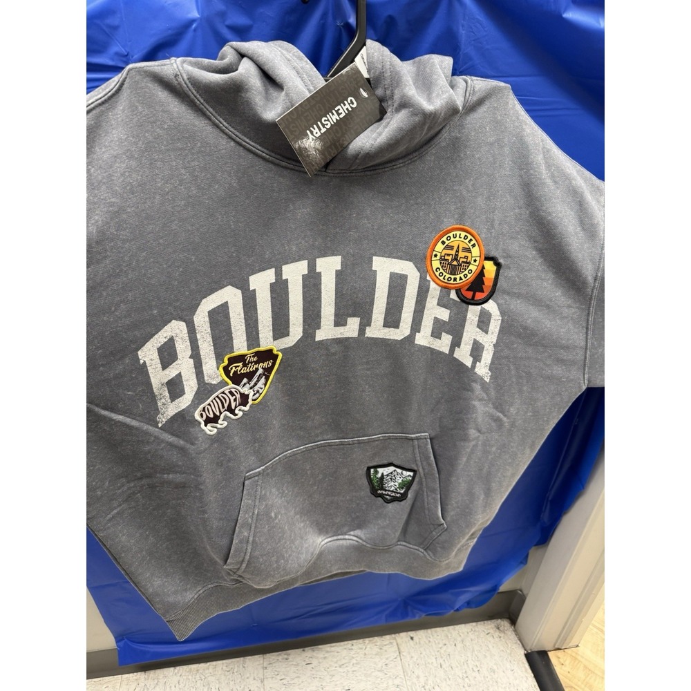 Boulder Colorado Grey Hooded Sweatshirt . Brand New Size Men's large